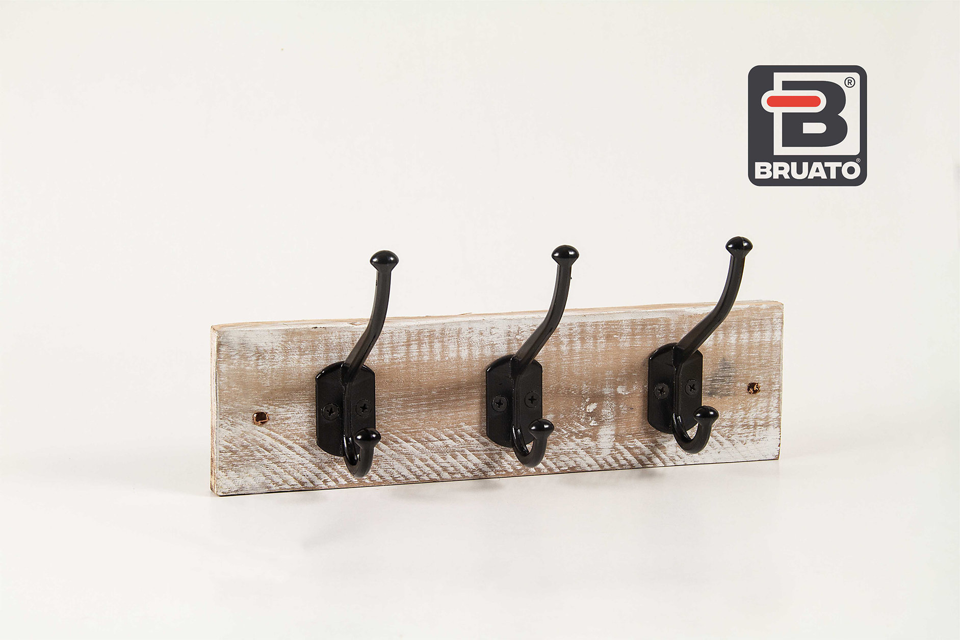 Perchero de 3 de Aluminio negro de diseño Bruato